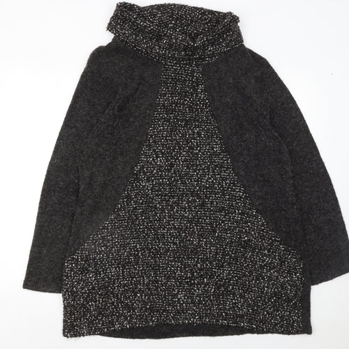 Klass Womens Grey Wool Blend Roll Neck Long Sleeve Jumper XL