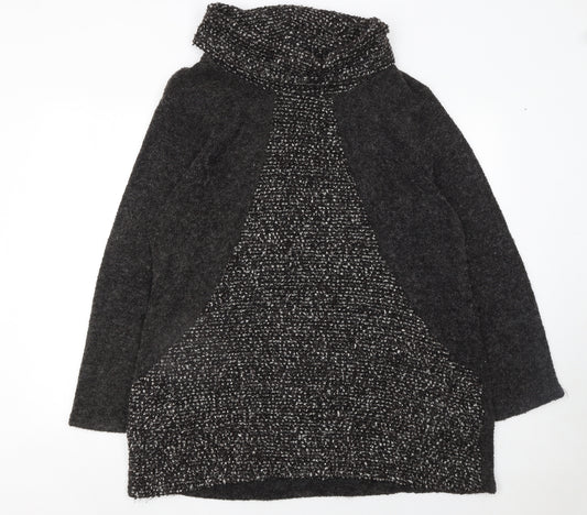 Klass Womens Grey Wool Blend Roll Neck Long Sleeve Jumper XL