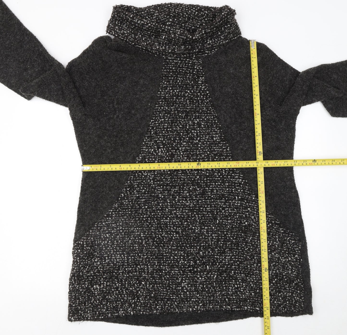 Klass Womens Grey Wool Blend Roll Neck Long Sleeve Jumper XL