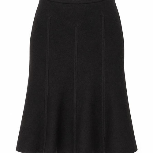 Madeleine Women Black Wool Flare Midi Skirt Size 18
