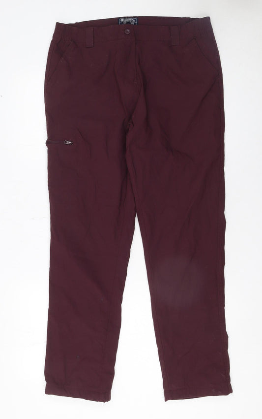 Mountain Warehouse Womens Burgundy Fleece Lined Stretch Walking Trousers UK 12