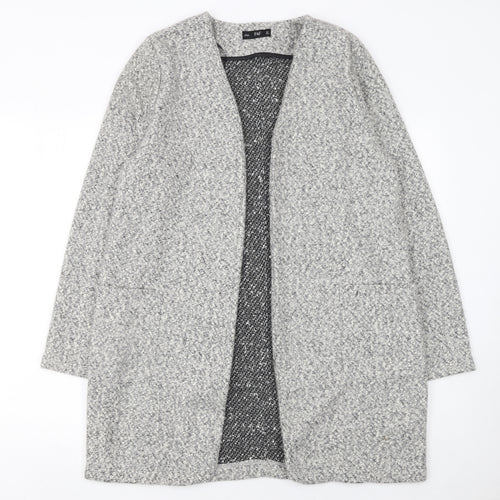 F&F Women’s Grey Longline Open Knit Cardigan UK 10