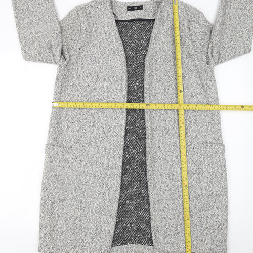 F&F Women’s Grey Longline Open Knit Cardigan UK 10