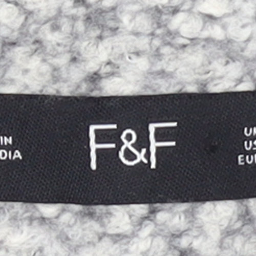 F&F Women’s Grey Longline Open Knit Cardigan UK 10