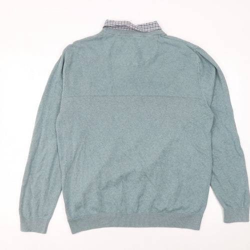 Matalan Men's Green Cotton Crew Neck Jumper L