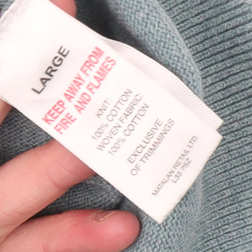 Matalan Men's Green Cotton Crew Neck Jumper L
