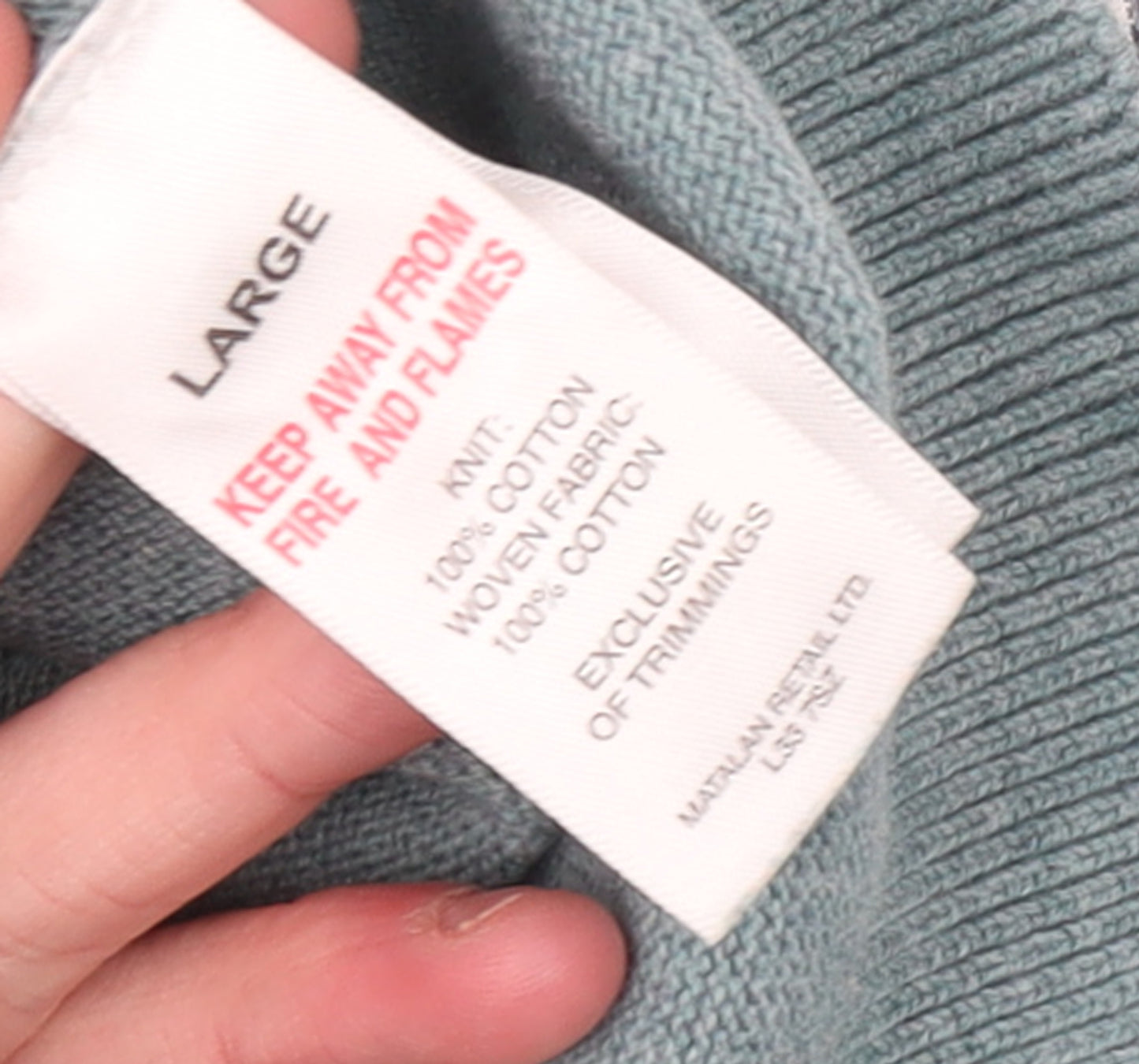 Matalan Men's Green Cotton Crew Neck Jumper L