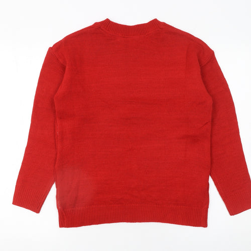 Beloved Women's Red Christmas Bear Sequin Knit Jumper Size S