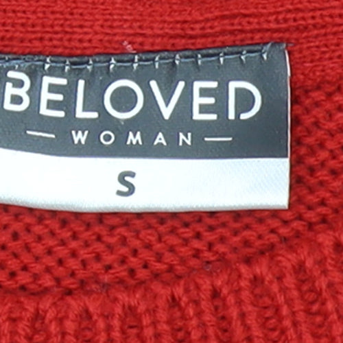 Beloved Women's Red Christmas Bear Sequin Knit Jumper Size S