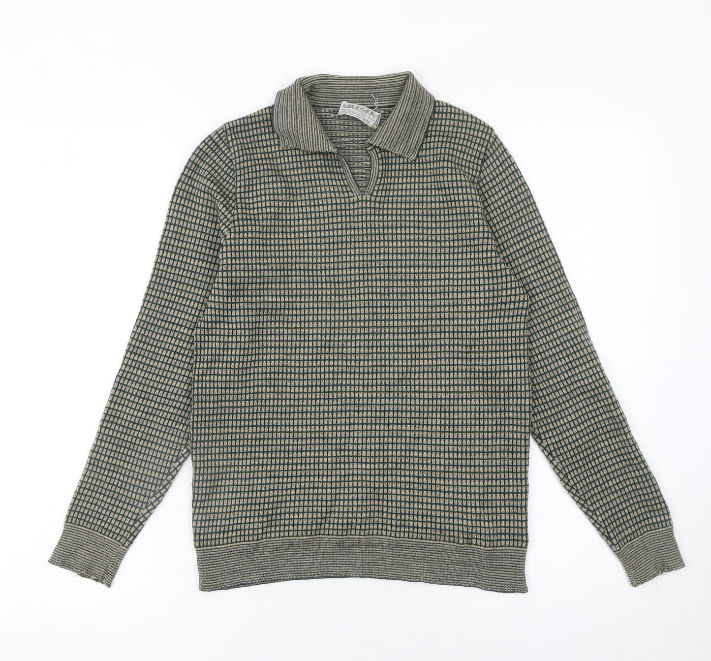Jaeger Womens Green Collared Wool Pullover Jumper Size 10