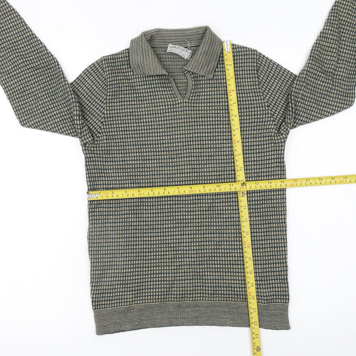 Jaeger Womens Green Collared Wool Pullover Jumper Size 10