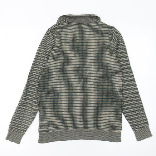 Jaeger Womens Green Collared Wool Pullover Jumper Size 10