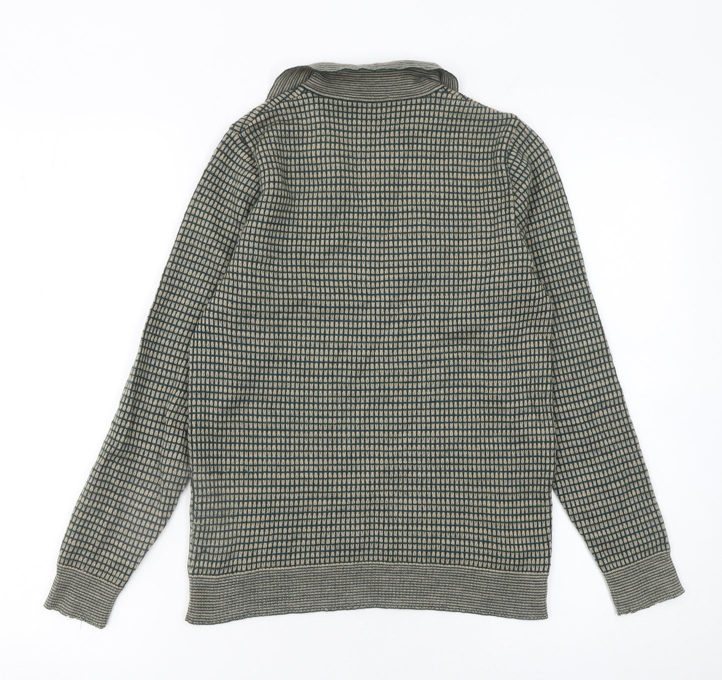 Jaeger Womens Green Collared Wool Pullover Jumper Size 10