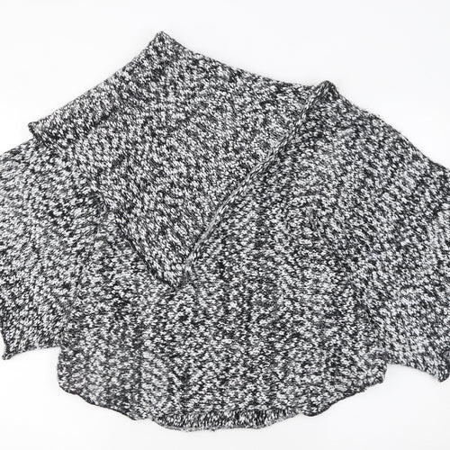 Mela Loves London Women's Black & White Knit Cape M/L Acrylic