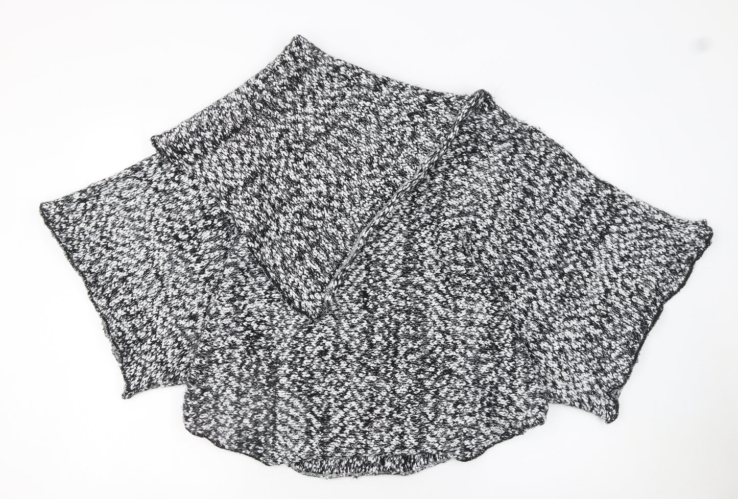 Mela Loves London Women's Black & White Knit Cape M/L Acrylic