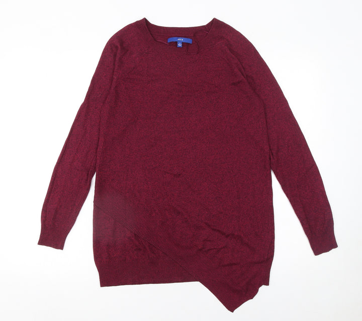APT.9 Women's Red Knit Crew Neck Pullover Jumper Size S
