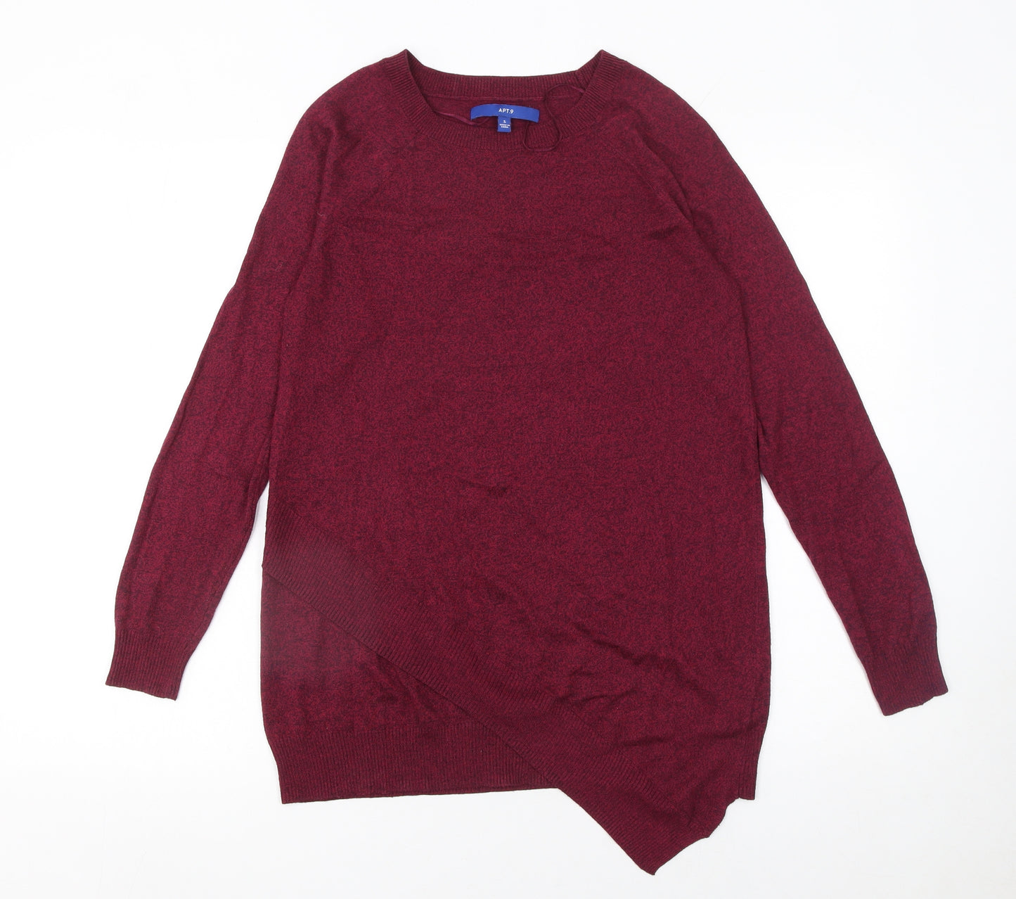 APT.9 Women's Red Knit Crew Neck Pullover Jumper Size S