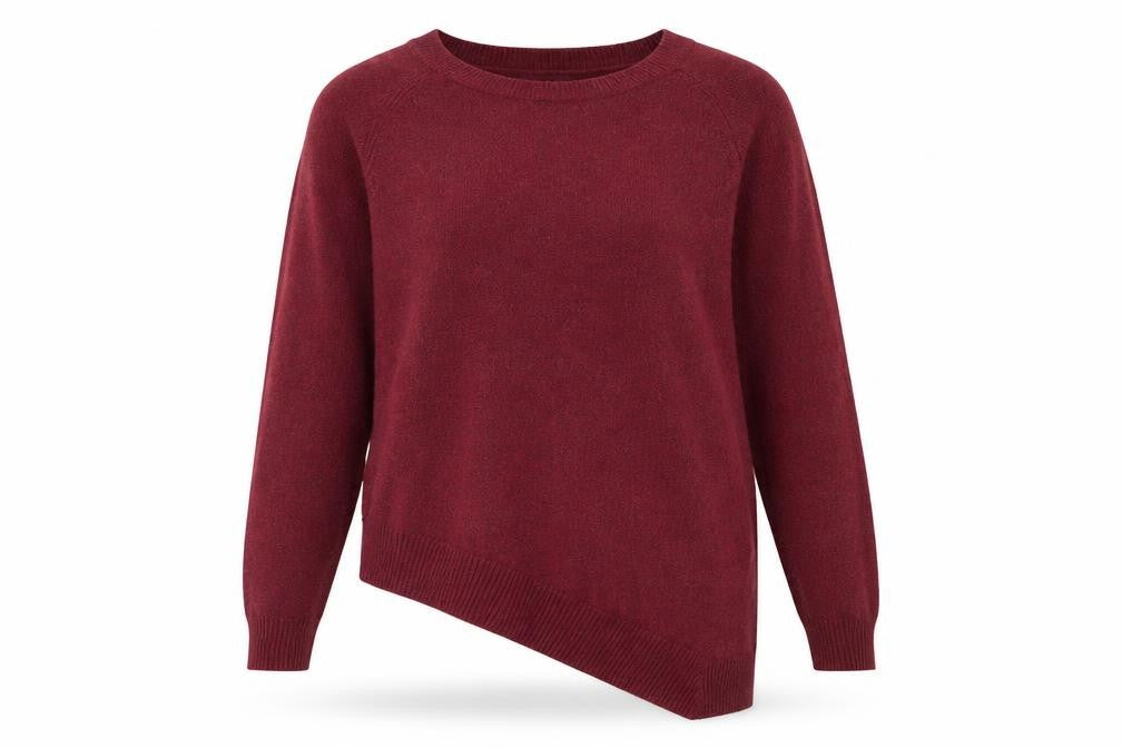 Front view of APT.9 Women's Red Knit Crew Neck jumper, size S