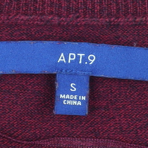 APT.9 Women's Red Knit Crew Neck Pullover Jumper Size S