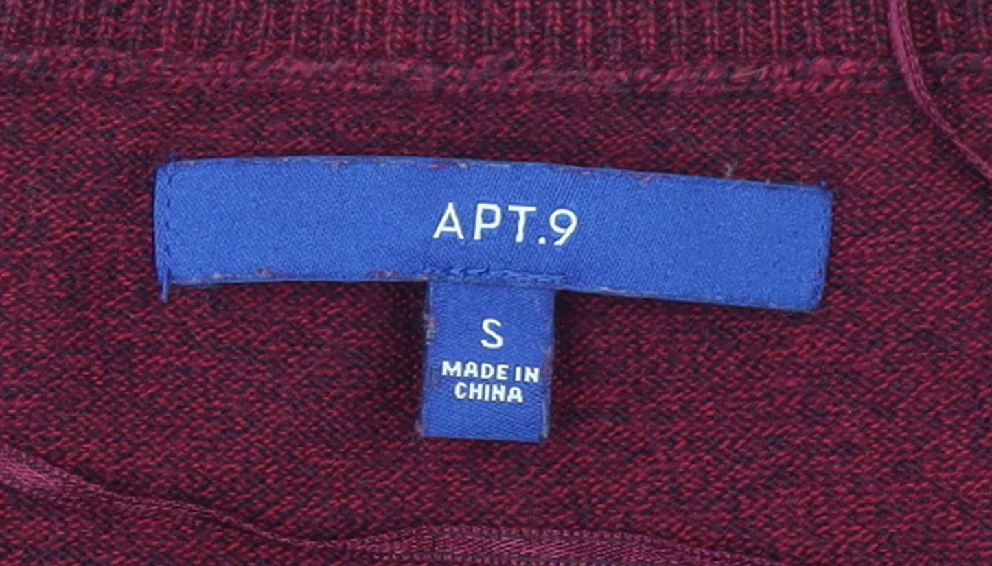 APT.9 Women's Red Knit Crew Neck Pullover Jumper Size S