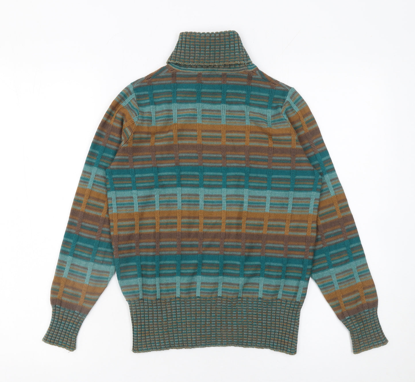 Jaeger Women’s Multicoloured Wool Roll Neck Jumper Size 10