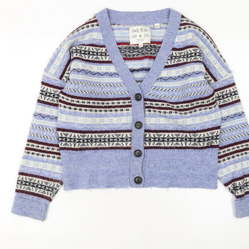 Jack Wills Women’s Multicoloured Fair Isle Wool Cardigan UK 12