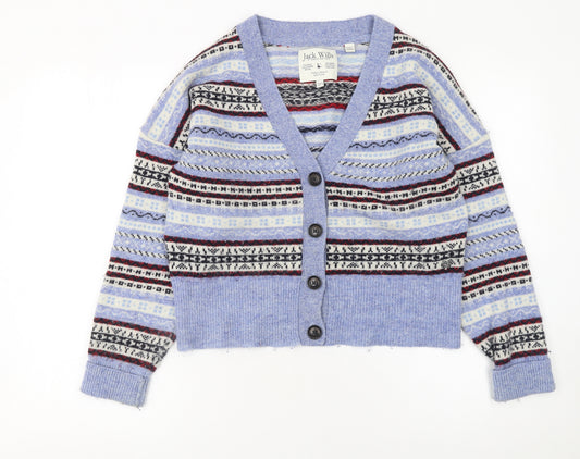 Jack Wills Women’s Multicoloured Fair Isle Wool Cardigan UK 12