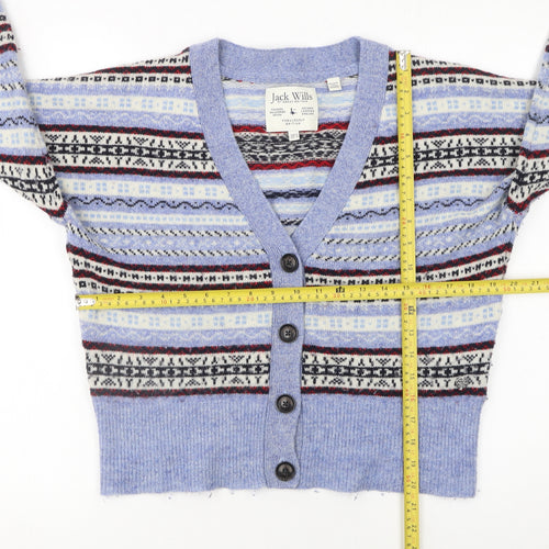Jack Wills Women’s Multicoloured Fair Isle Wool Cardigan UK 12