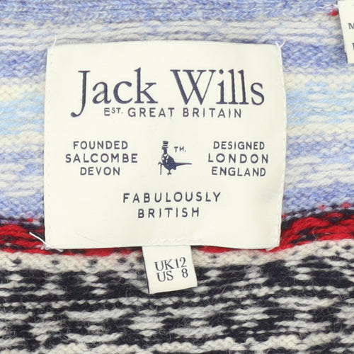 Jack Wills Women’s Multicoloured Fair Isle Wool Cardigan UK 12