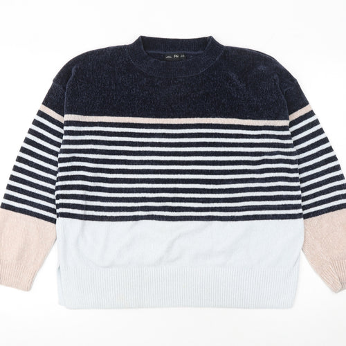 F&F Womens Multicoloured Striped Crew Neck Pullover Jumper Size 16