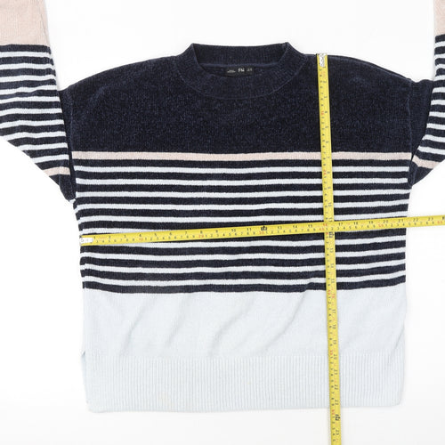 F&F Womens Multicoloured Striped Crew Neck Pullover Jumper Size 16