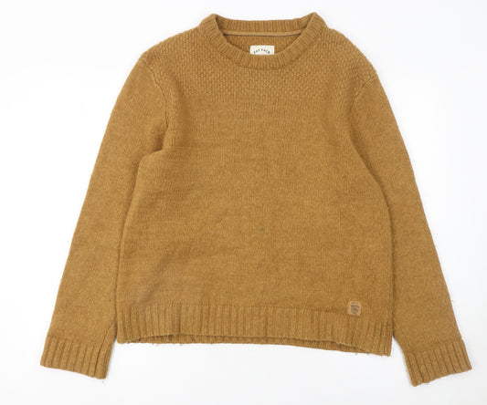 Fat Face Men’s Brown Wool Blend Crew Neck Jumper Size L