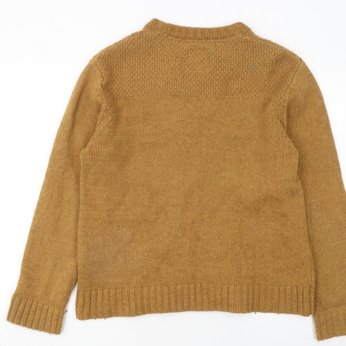 Fat Face Men’s Brown Wool Blend Crew Neck Jumper Size L