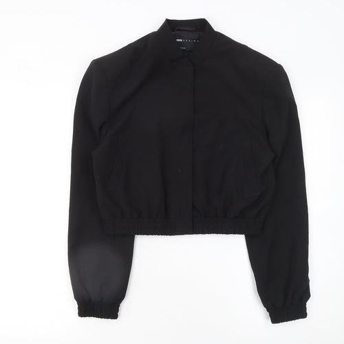 ASOS DESIGN Women’s Black Cropped Bomber Jacket Size 6