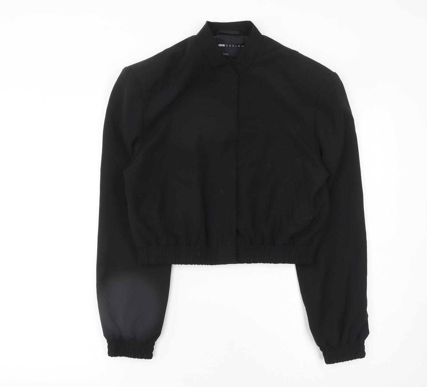 ASOS DESIGN Women’s Black Cropped Bomber Jacket Size 6