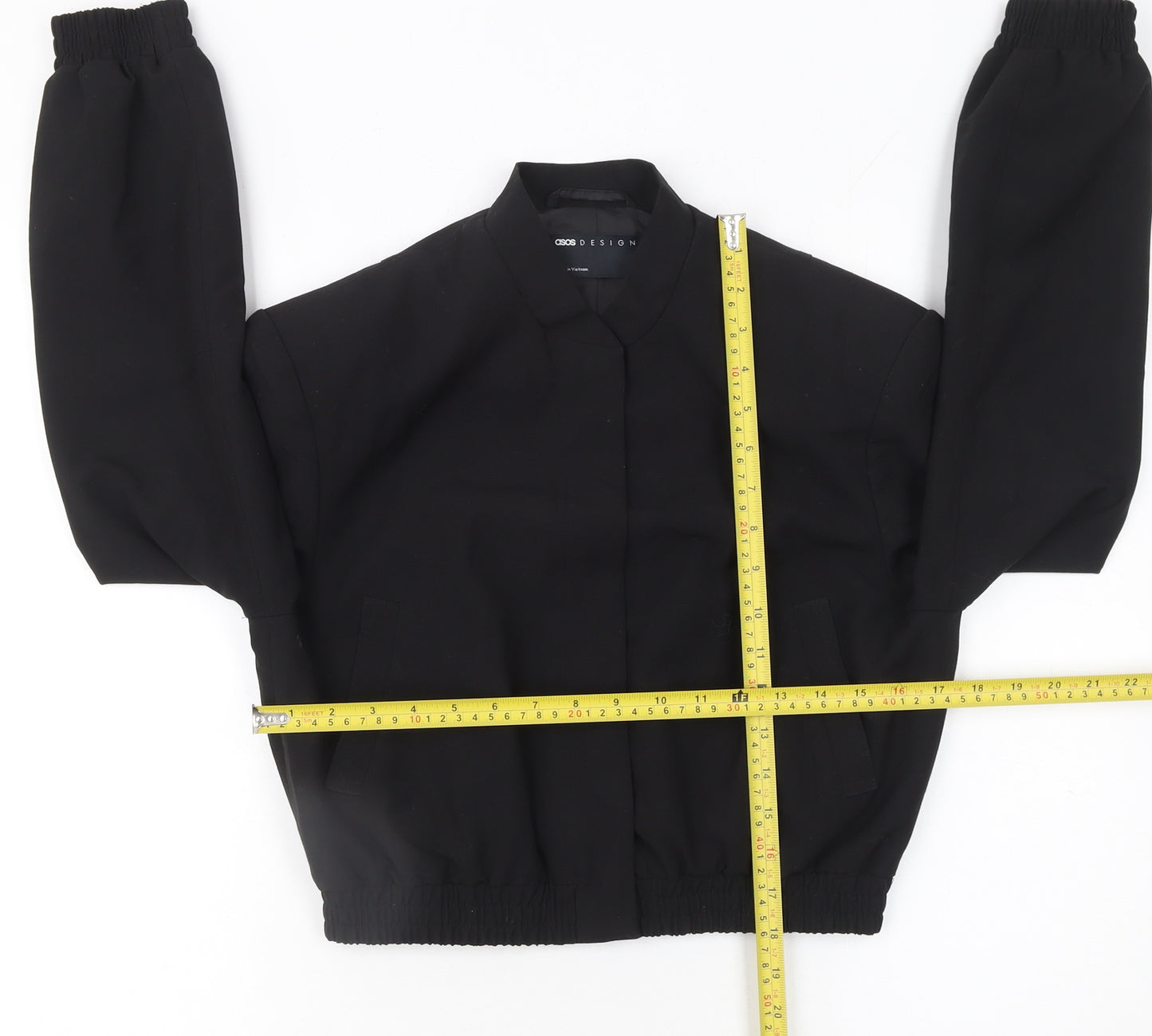 ASOS DESIGN Women’s Black Cropped Bomber Jacket Size 6