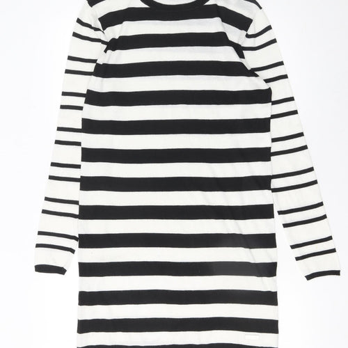 ONLY Women’s Black White Striped Knit Sweater Dress Size M