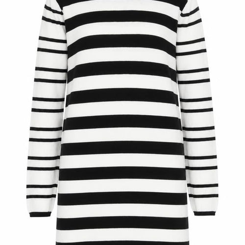 ONLY Women’s Black White Striped Knit Sweater Dress Size M