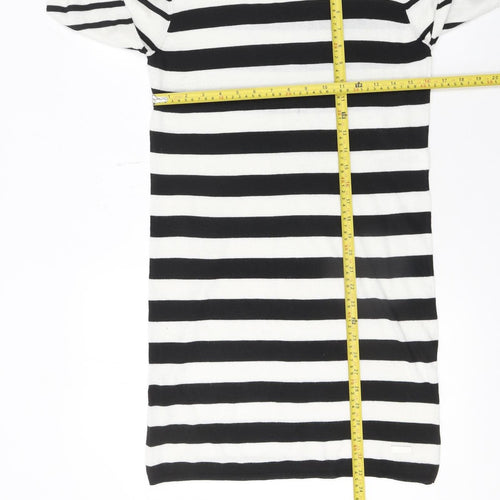 ONLY Women’s Black White Striped Knit Sweater Dress Size M