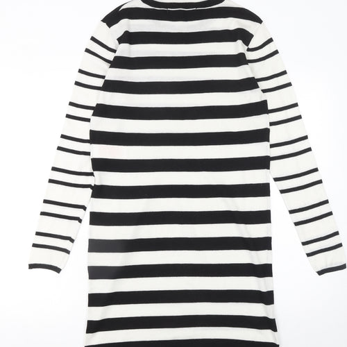 ONLY Women’s Black White Striped Knit Sweater Dress Size M
