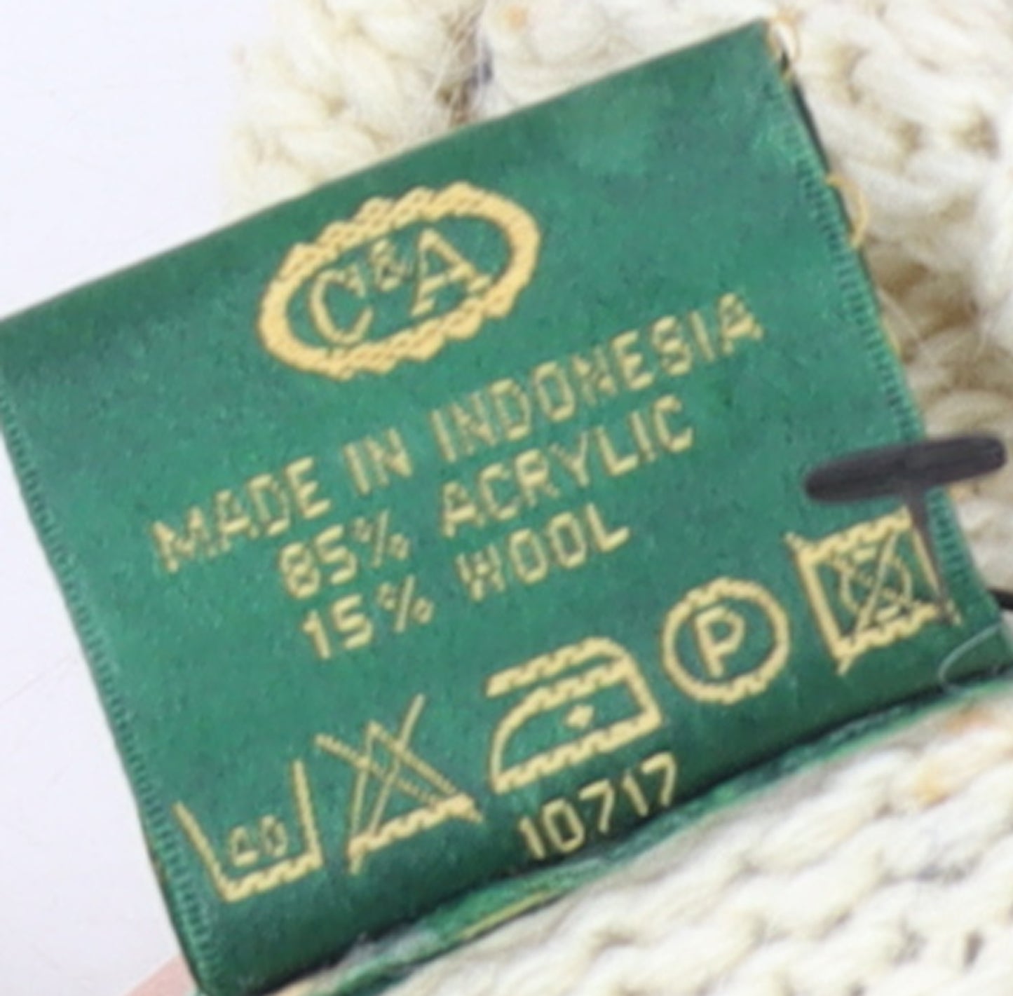 Canda Women's Beige Patchwork Roll Neck Cable-Knit Jumper Size S