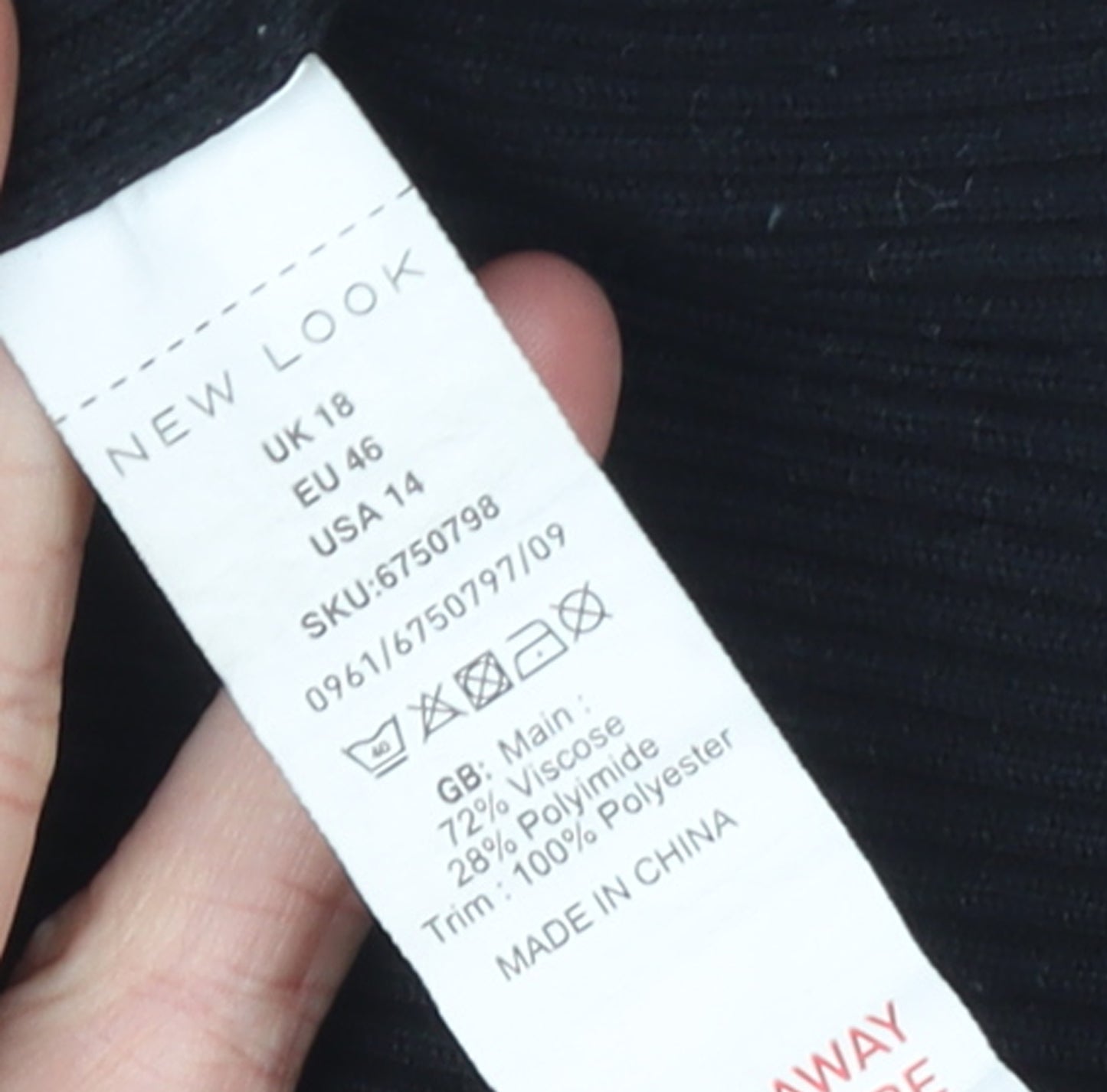 New Look Women Black Leopard Trim Mock Neck Pullover Jumper Size 18