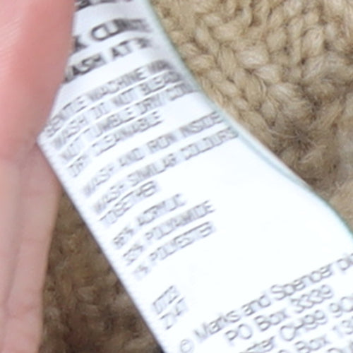 Marks and Spencer Women Beige Fair Isle Chunky Knit Jumper M