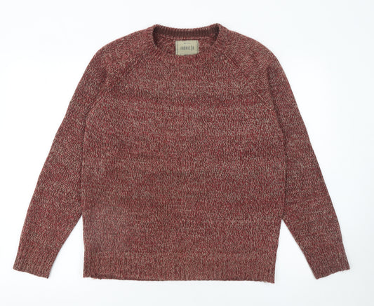 Fabric 8 Mens Red Knit Crew Neck Pullover Jumper Medium