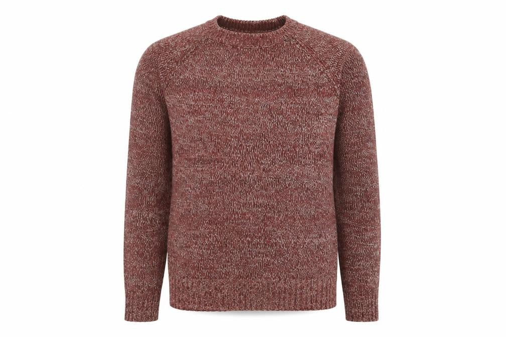 Front view of Fabric 8 men’s red knit crew neck jumper medium