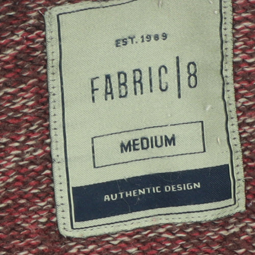 Fabric 8 Mens Red Knit Crew Neck Pullover Jumper Medium
