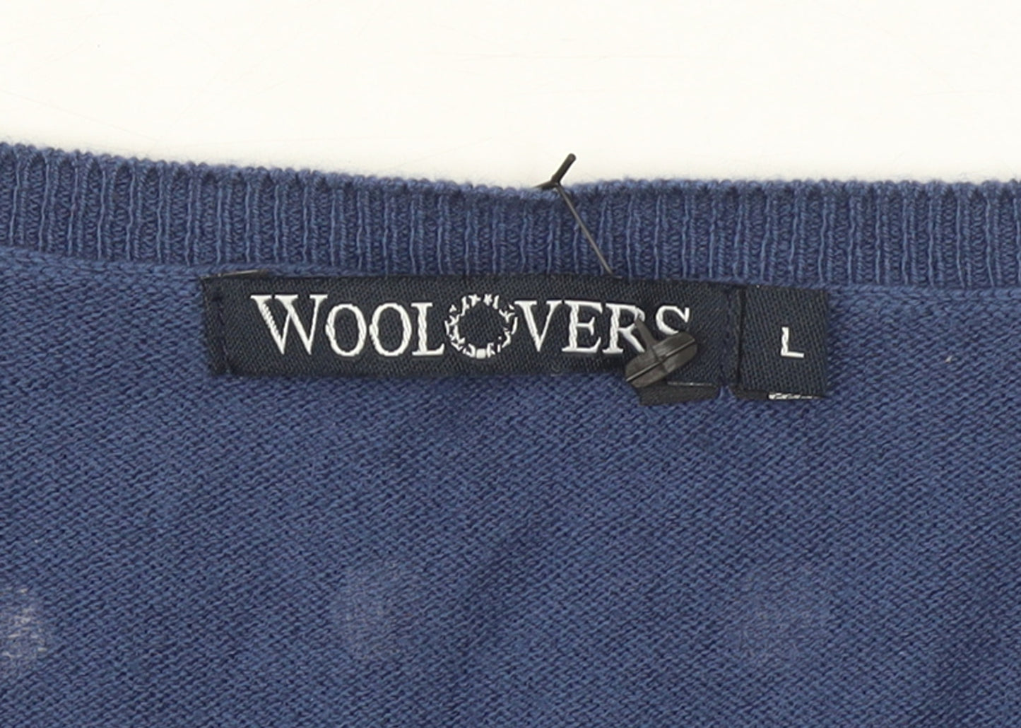 Woolovers Women Blue Polka Dot V-Neck Cotton Silk Cardigan L