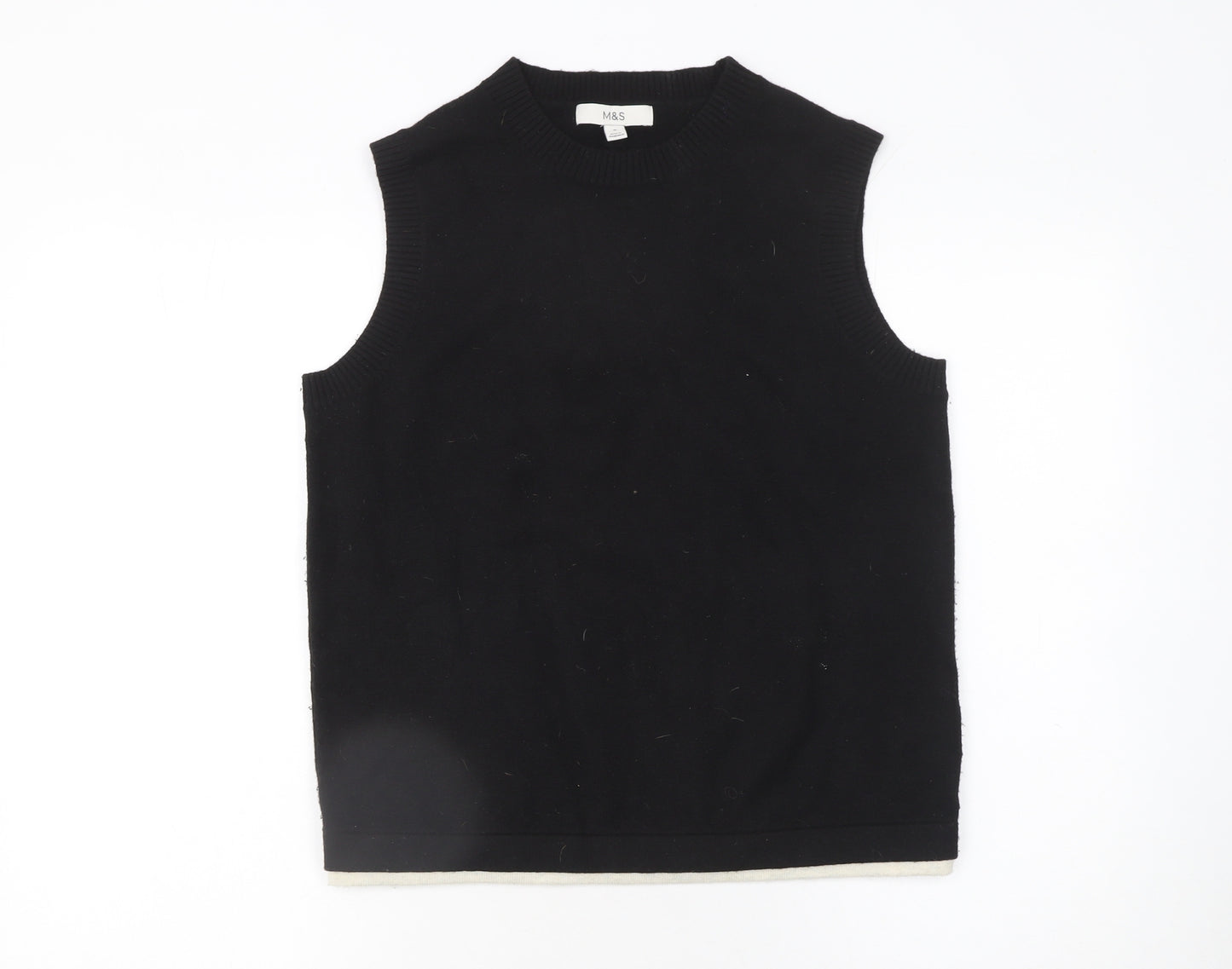 Marks and Spencer Women's Black Sleeveless Knit Vest Medium