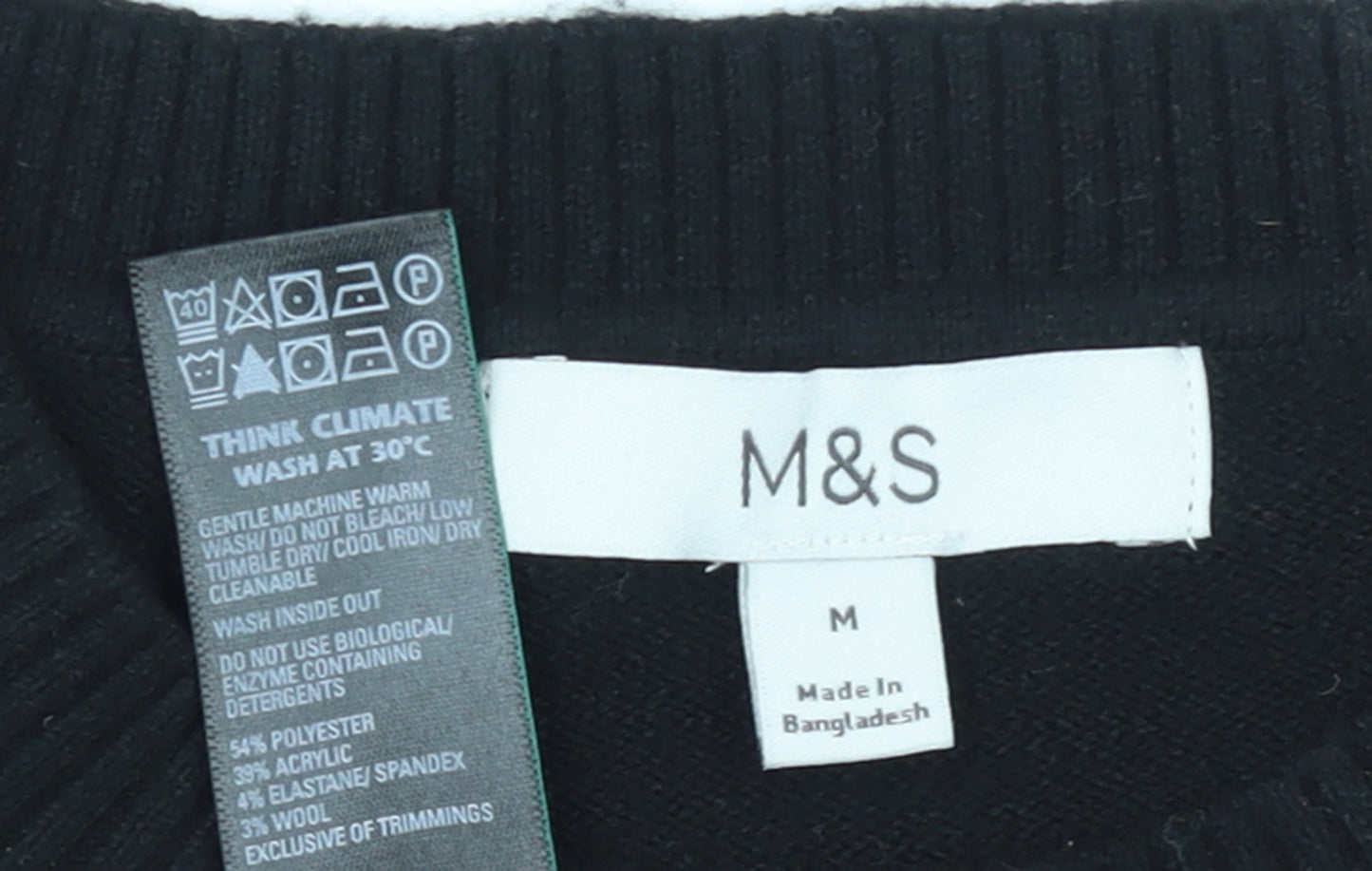 Marks and Spencer Women's Black Sleeveless Knit Vest Medium