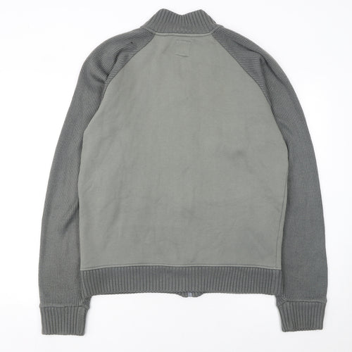 Republic Men’s Grey Full Zip Knit Jumper XL High Neck
